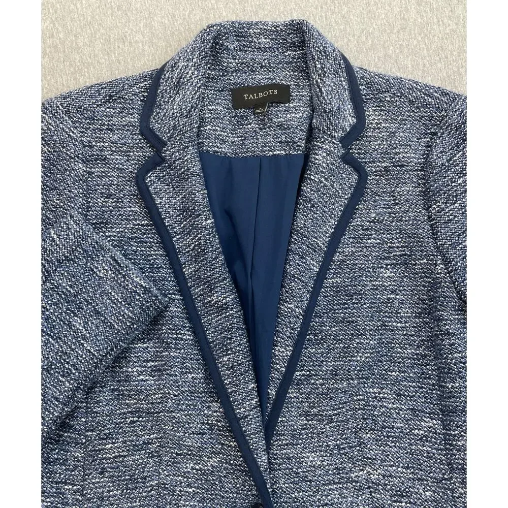 Talbots Blazer Womens 8 Cotton Blend One-Button Lined Jacket - Picture 1 of 9